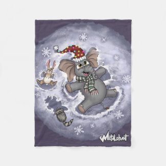 Metalphant Wilbur Sneeuwengelen Fleece Deken