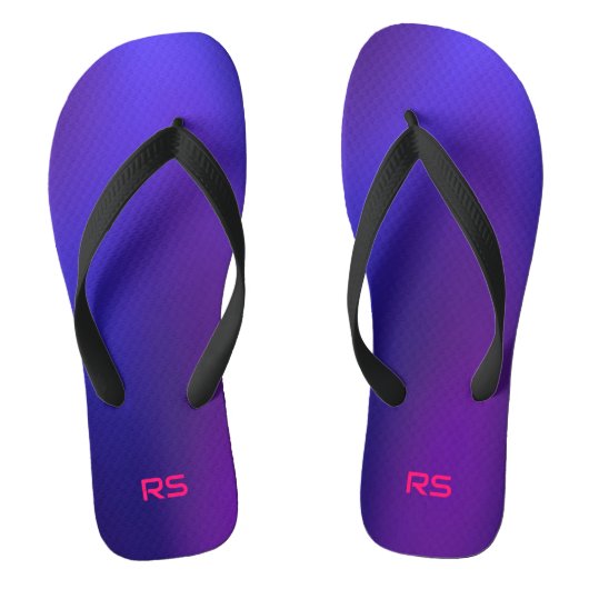 Metamorfose 2 Blue Elegance Initiaal Monogram Teenslippers (Voetbed)