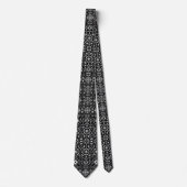 Metamorfose Medallion Pattern Black en White Stropdas (Voorkant)