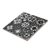 Metamorfose Medallion Pattern Black en White Tegeltje (Zijkant)