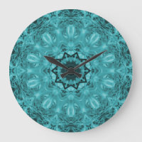 Métaphysique Bleu Abstrait Art Horloge ronde