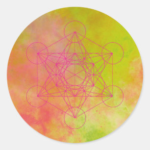 Metatron, chakra,zen,heilige geometrie, engel, ronde sticker