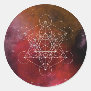Metatron, chakra, zen, sacrale geometrie, engel ronde sticker