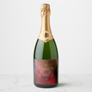 Metatron, chakra, zen, sacrale geometrie, engel sparkling wijnetiket