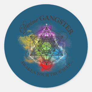 Metatron Cube Divines Gangster Spiritueel Yoga Ronde Sticker