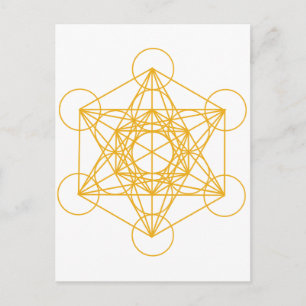 Metatron Cube Gold Briefkaart