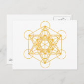 Metatron Cube Gold Briefkaart (Voorkant / Achterkant)