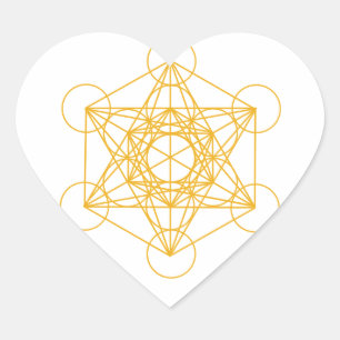 Metatron Cube Gold Hart Sticker