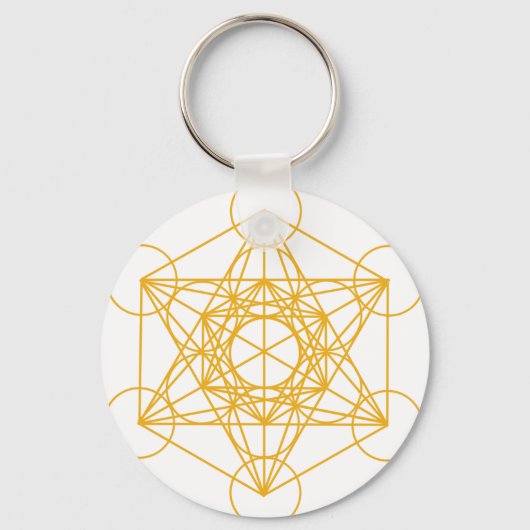 Metatron Cube Gold Sleutelhanger (Voorkant)