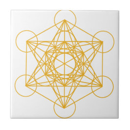 Metatron Cube Gold Tegeltje