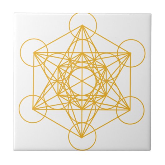 Metatron Cube Gold Tegeltje (Voorkant)