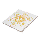 Metatron Cube Gold Tegeltje (Zijkant)