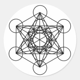 Metatron Cube Ronde Sticker