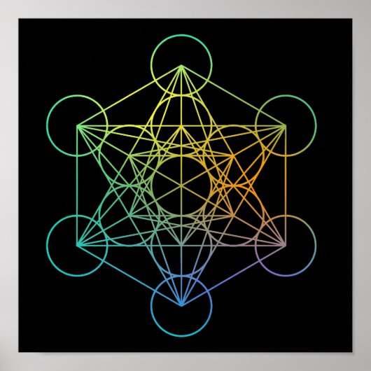Metatron Cube Sacred Geometry Poster (Voorkant)