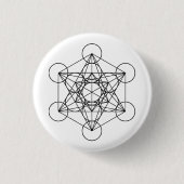 Metatron Cube Sacred Geometry Ronde Button 3,2 Cm (Voorkant)