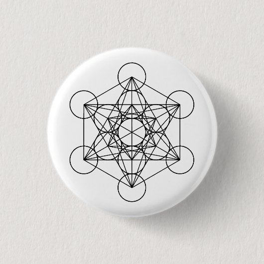 Metatron Cube Sacred Geometry Ronde Button 3,2 Cm (Voorkant)