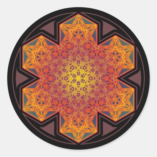 Metatron kubus ster mandala sticker (Voorkant)