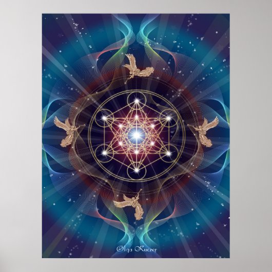 Metatron - Merkabah- Sacred geometry Poster (Voorkant)