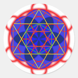 Metatron RedBlue Ronde Sticker