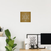 Metatron’s Cube Bronzen Wit Poster (Thuiskantoor)