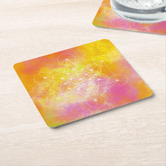 Metatron Vierkante Kartonnen Onderzetter (Schuin)