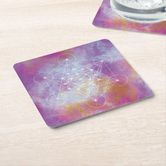 Metatron Vierkante Kartonnen Onderzetter (Schuin)