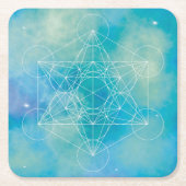 metatron vierkante kartonnen onderzetter (Voorkant)