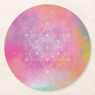 Metatron zen verandering ronde kartonnen onderzetter