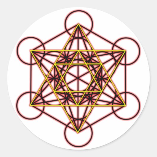 MetatronRedStar Ronde Sticker (Voorkant)