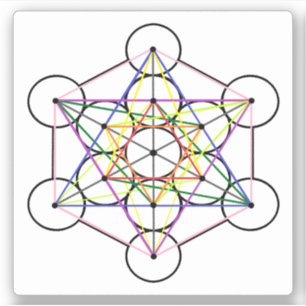 Metatron's Cube 3 inch vierkante sticker