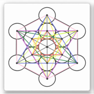 Metatron's Cube 3 inch vierkante sticker