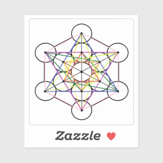 Métatron's Cube 3 pouces autocollant carré 3 pouce (Feuille)