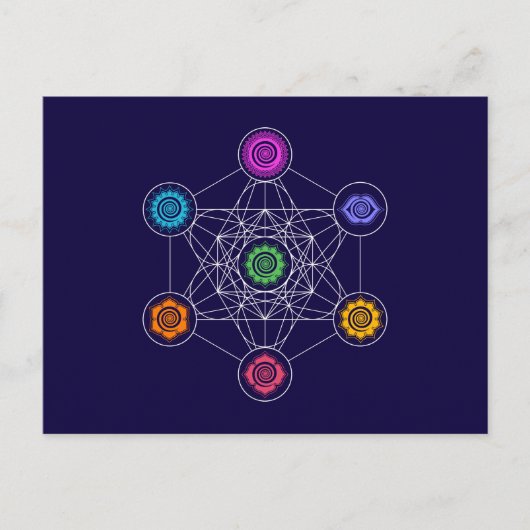 Metatrons Cube, Chakras, Cosmic Energy Centres Briefkaart (Voorkant)