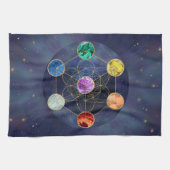 Metatron's Cube Chakras Sacred Geometry Theedoek (Horizontaal)