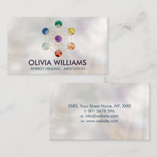 Metatron's Cube Chakras Sacred Geometry Visitekaartje (Voorkant / Achterkant)