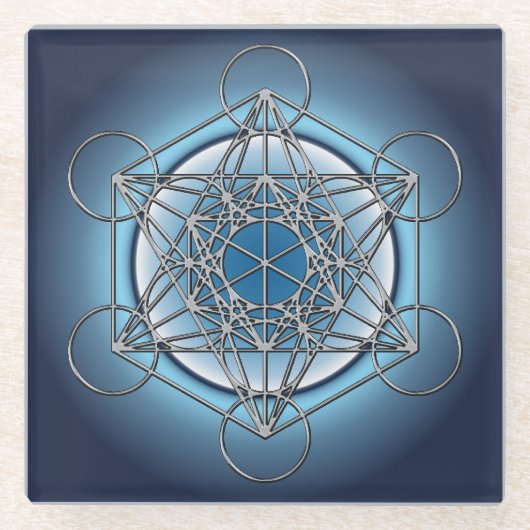 Metatrons Cube Glazen Onderzetter (Voorkant)