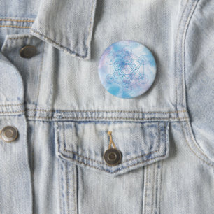 Metatron's Cube Heilige Geometrie Ronde Button 5,7 Cm