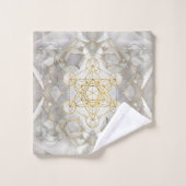 Métatron's Cube in lotus Sacred Geometry (Gant de toilette)