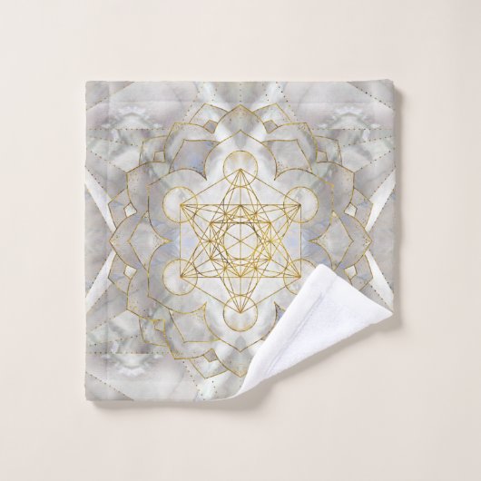 Métatron's Cube in lotus Sacred Geometry (Gant de toilette)