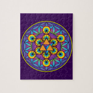 Metatron's Cube Merkaba over de Lager van Leven Legpuzzel