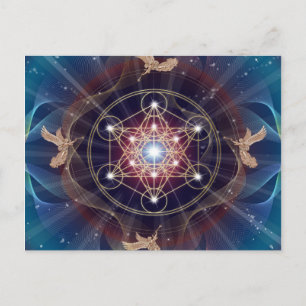 Metatron's Cube - Merkabah - Sacred Geometry Briefkaart