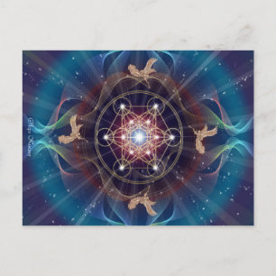 Metatron's Cube - Merkabah - Sacred Geometry Briefkaart