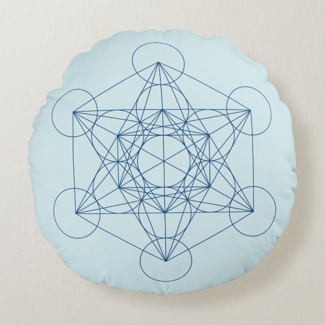 Metatron's Cube Rond Kussen (Voorkant)