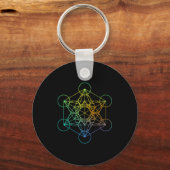 Metatrons Cube Sacred Geometry Funny Family Retro  Sleutelhanger (Voorkant)