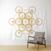 Metatron's Cube Sacred Geometry - Koper en Goud Wandkleed (In Situ (horizontaal))