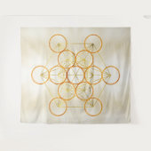 Metatron's Cube Sacred Geometry - Koper en Goud Wandkleed (Voorkant (horizontaal))
