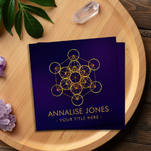 Metatron's Cube Sacred Geometry Ornament Square Bu Vierkante Visitekaartje