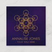 Metatron's Cube Sacred Geometry Ornament Square Bu Vierkante Visitekaartje (Voorkant)