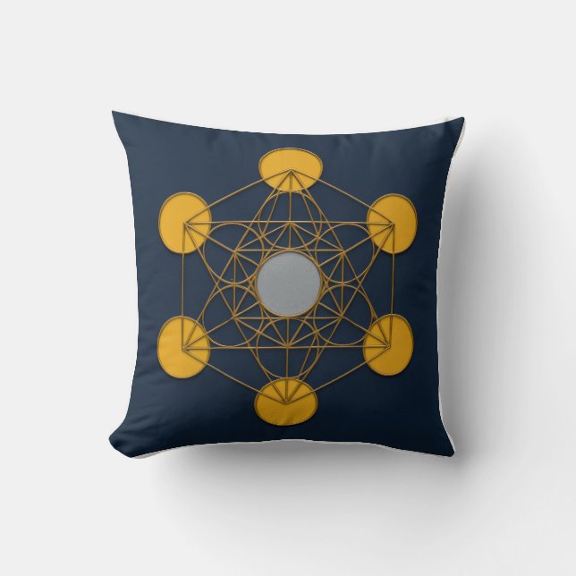 Metatron's Cube Sacred Geometry Pillow Kussen (Voorkant)