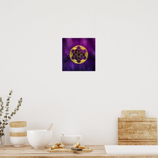 Metatron's Cube Sacred Geometry Poster (Keuken)